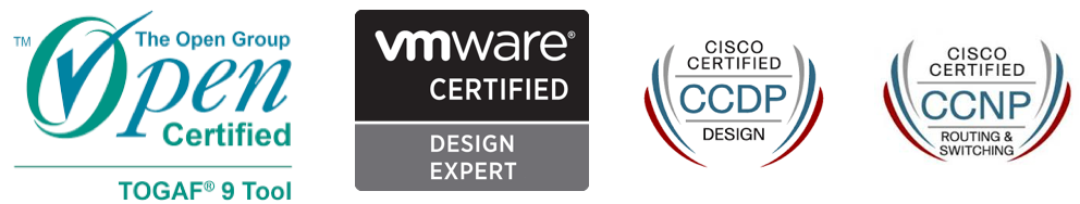TOGAF 9, VMware Certified Design Expert, Cisco CCDP, Cisco CCNP